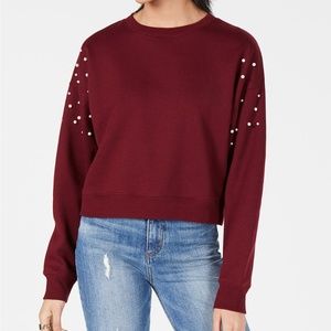 Freshman Juniors' Imitation Pearl Sweatshirt